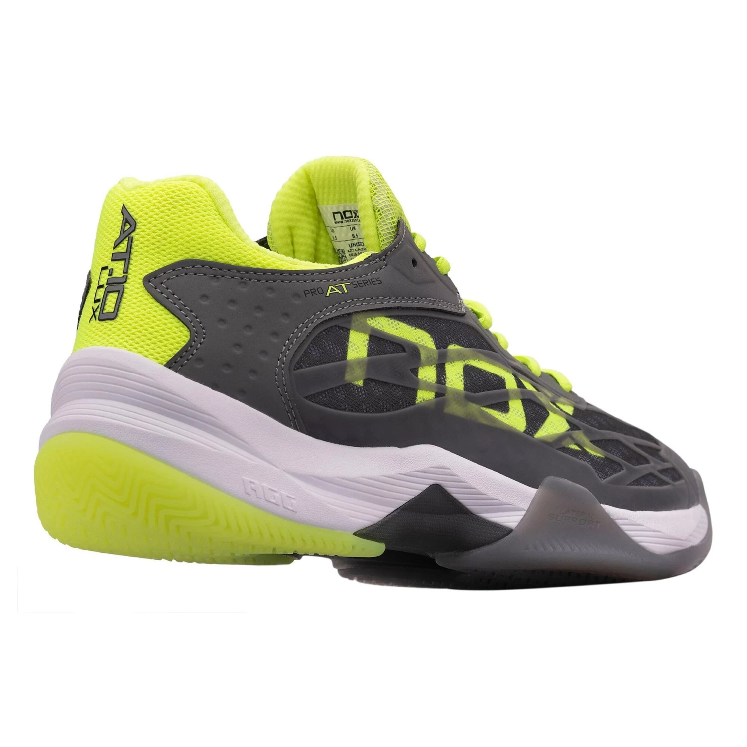 NOX AT10 Lux Padel Shoe Men - Grey, Neon Yellow 8 NOX AT10 Lux Padel Shoe Men - Grey, Neon Yellow - Image 8