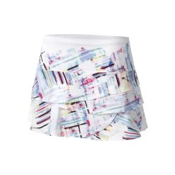 Splatter Up Scallop Skirt Women - White, Multicoloured