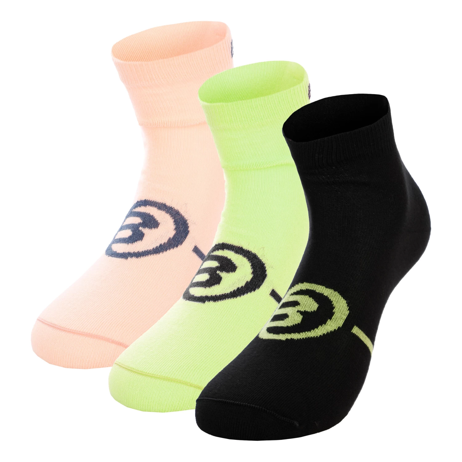 BULLPADEL Short Sports Socks 3 Pack Women - Black, Multicoloured 1 BULLPADEL Short Sports Socks 3 Pack Women - Black, Multicoloured