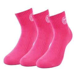 BIDI BADU Gila Ankle Tech Sports Socks 3 Pack - Pink, White