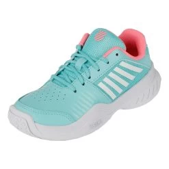 K-Swiss Express Court Omni Clay Court Shoe Kids - Turquoise, Pink -Sports Supplies Shop 01971000 0 8