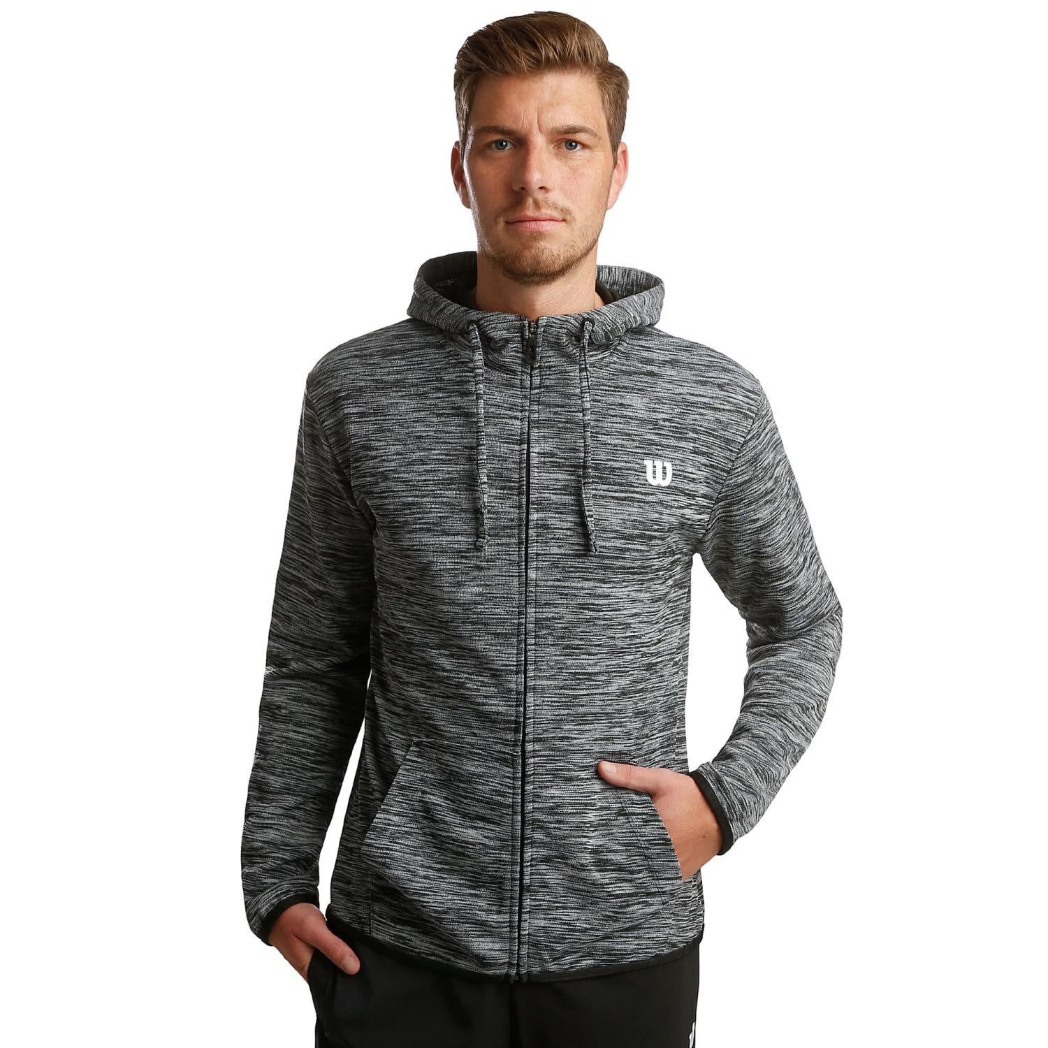 Wilson Training Hooded Training Jacket Men - Grey, Dark Grey 3 Wilson Training Hooded Training Jacket Men - Grey, Dark Grey - Image 3