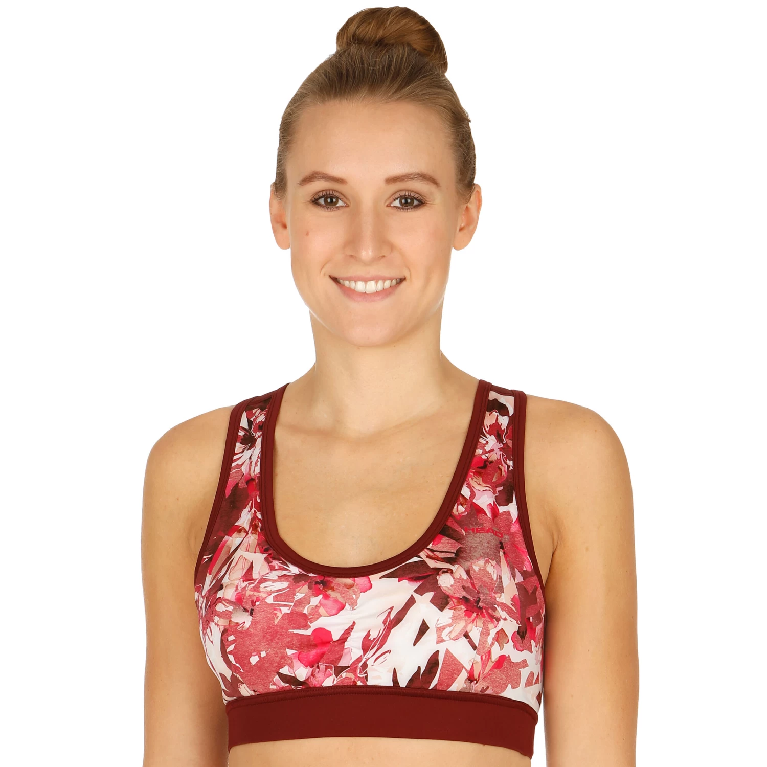 Head Vision Graphic Sports Bras Women - Coral, Dark Red 3 Head Vision Graphic Sports Bras Women - Coral, Dark Red - Image 3