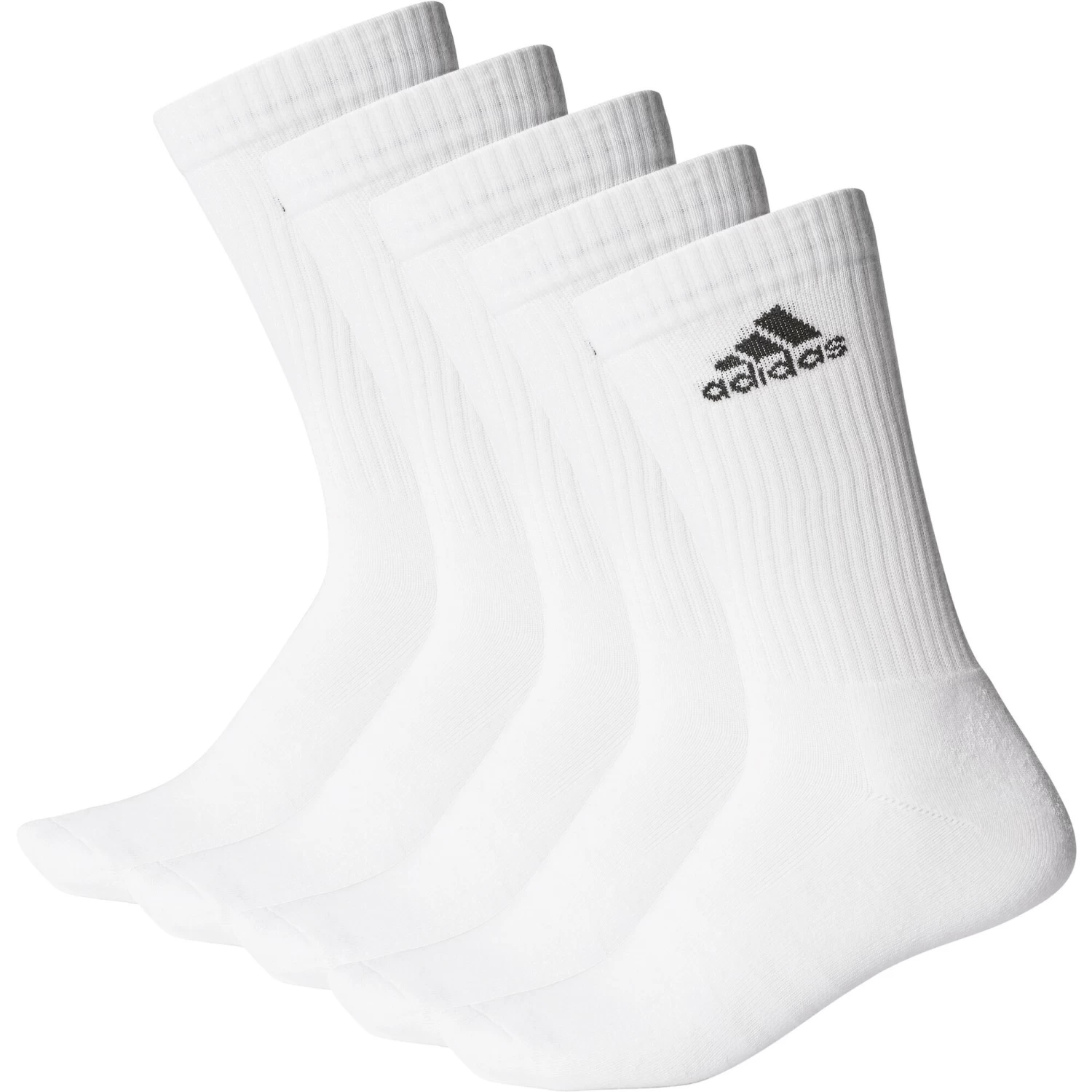ADIDAS Performance 3Stripes Crew Half Cushioned Sports Socks 6 Pack - White, Black 1 ADIDAS Performance 3Stripes Crew Half Cushioned Sports Socks 6 Pack - White, Black