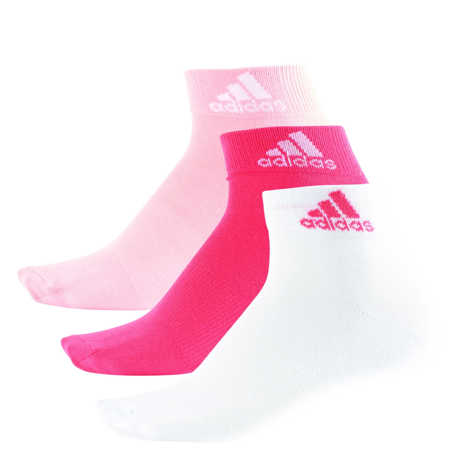 ADIDAS Performance Ankle Thin Sports Socks 3 Pack - Pink, White 1 ADIDAS Performance Ankle Thin Sports Socks 3 Pack - Pink, White