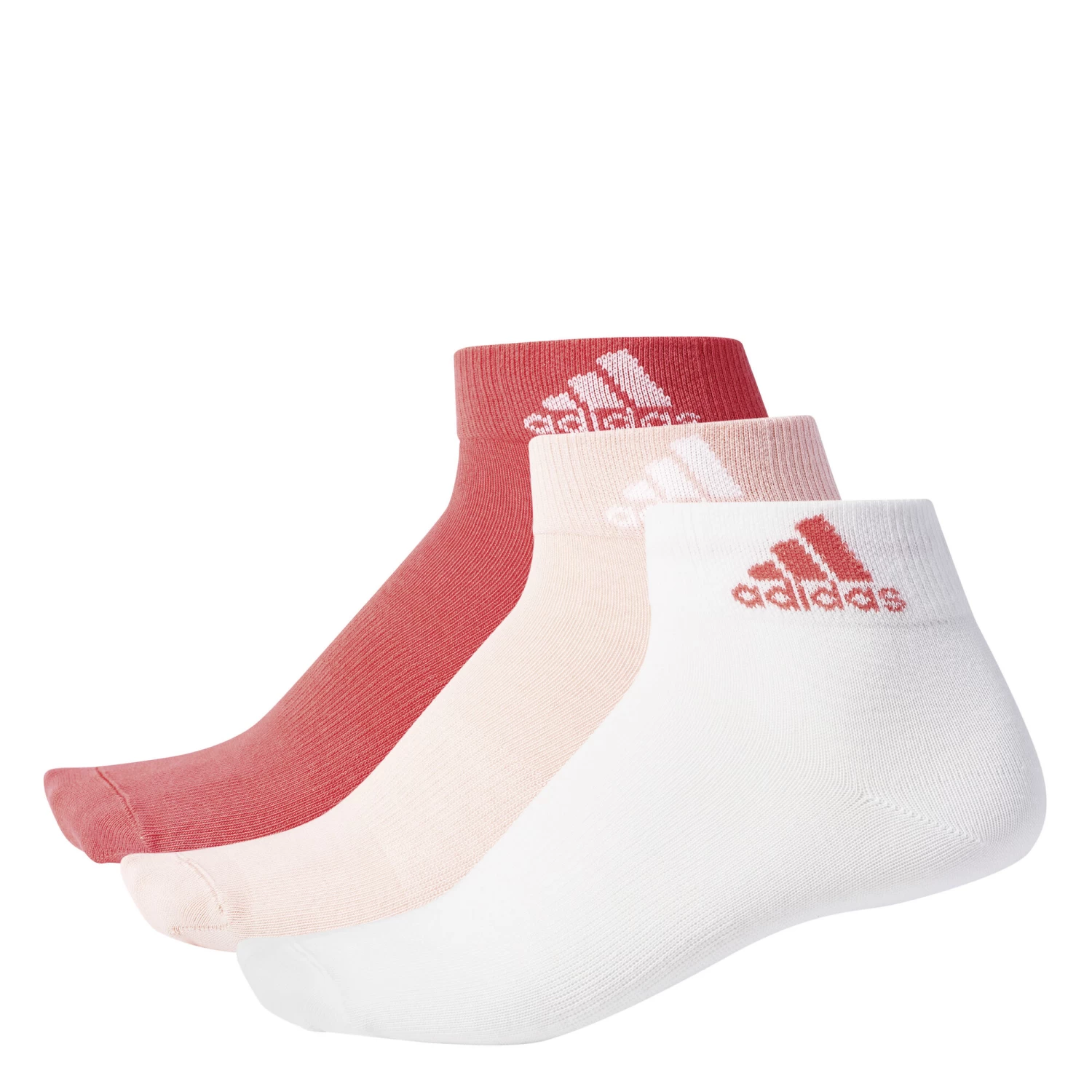 ADIDAS Performance Ankle Thin Sports Socks 3 Pack - Pink, White 2 ADIDAS Performance Ankle Thin Sports Socks 3 Pack - Pink, White - Image 2