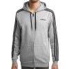 ADIDAS Essentials 3 Stripes Zip Hoodie Men - Lightgrey, Black