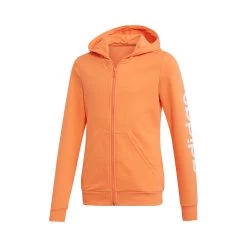 ADIDAS Essentials Linear Full-Zip Hoodie Girls - Orange, White