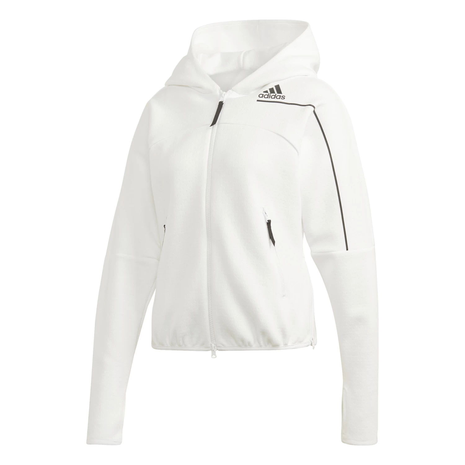 ADIDAS Z.N.E. Hooded Zip Hoodie Women - White, Black 1 ADIDAS Z.N.E. Hooded Zip Hoodie Women - White, Black