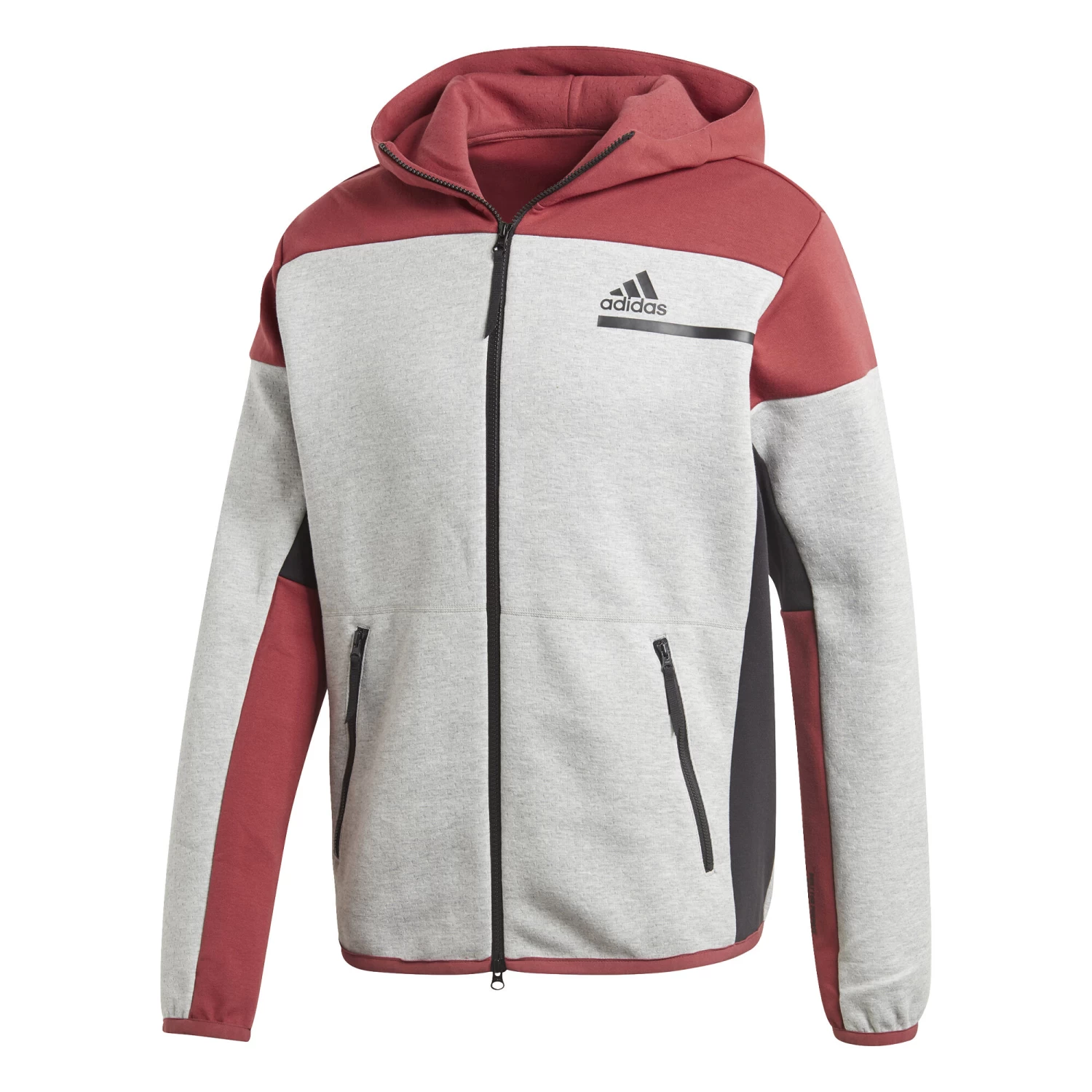 ADIDAS Z.N.E. Full-Zip Hoodie Men - Grey, Red 1 ADIDAS Z.N.E. Full-Zip Hoodie Men - Grey, Red