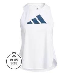 ADIDAS Badge Of Sport Logo Plus Size Tank Top Women - White, Blue