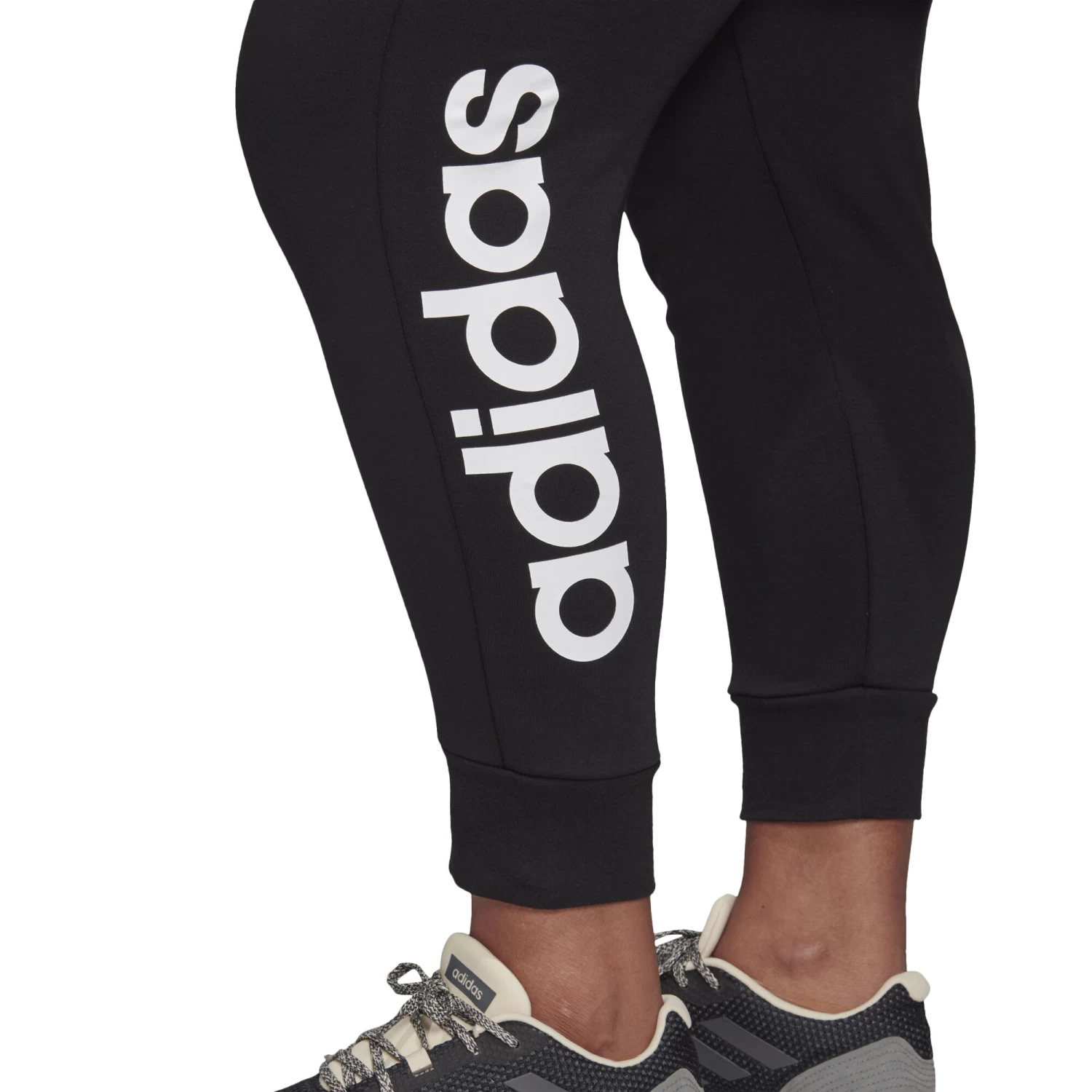 ADIDAS Essentials Inc Plus Size Training Pants Women - Black, White 8 ADIDAS Essentials Inc Plus Size Training Pants Women - Black, White - Image 8