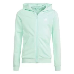 ADIDAS Essentials Linear Zip Hoodie Girls - Mint, White
