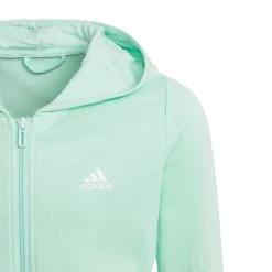 ADIDAS Essentials Linear Zip Hoodie Girls - Mint, White 8 ADIDAS Essentials Linear Zip Hoodie Girls - Mint, White -Sports Supplies Shop 15053000 11