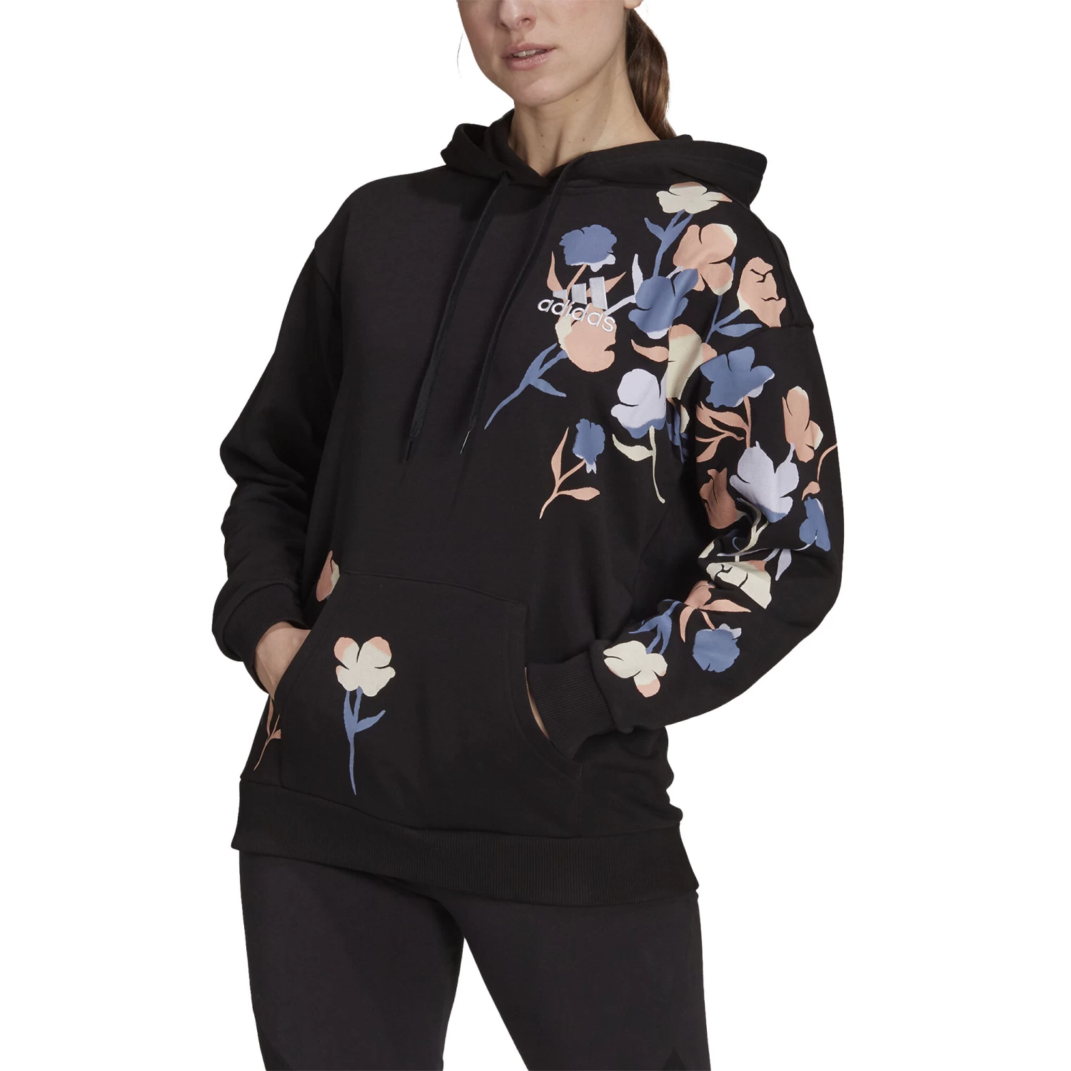 ADIDAS Floral Hoody Women - Black, Multicoloured 2 ADIDAS Floral Hoody Women - Black, Multicoloured - Image 2