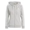 ADIDAS 3 Stripes French Full Zip Hoodie Women - Grey, White