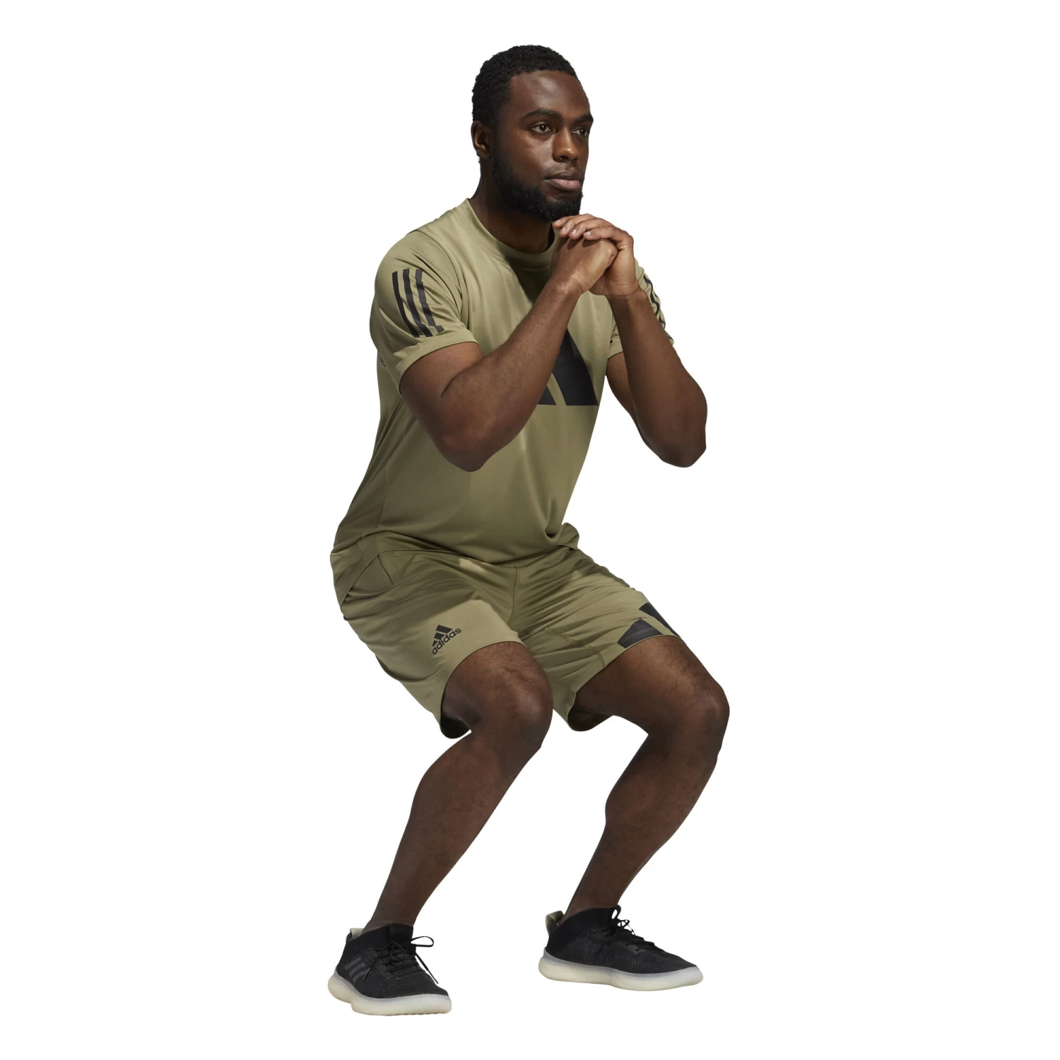 ADIDAS 4K 3BAR Shorts Men - Olive, Black 2 ADIDAS 4K 3BAR Shorts Men - Olive, Black - Image 2