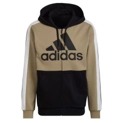 ADIDAS Color Block Full Zip Hoodie Men - Black, Beige