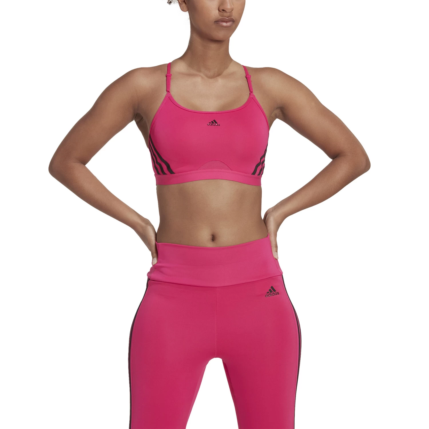 ADIDAS Aeroreact Low-Support 3 Stripes Sports Bras Women - Pink 5 ADIDAS Aeroreact Low-Support 3 Stripes Sports Bras Women - Pink - Image 5