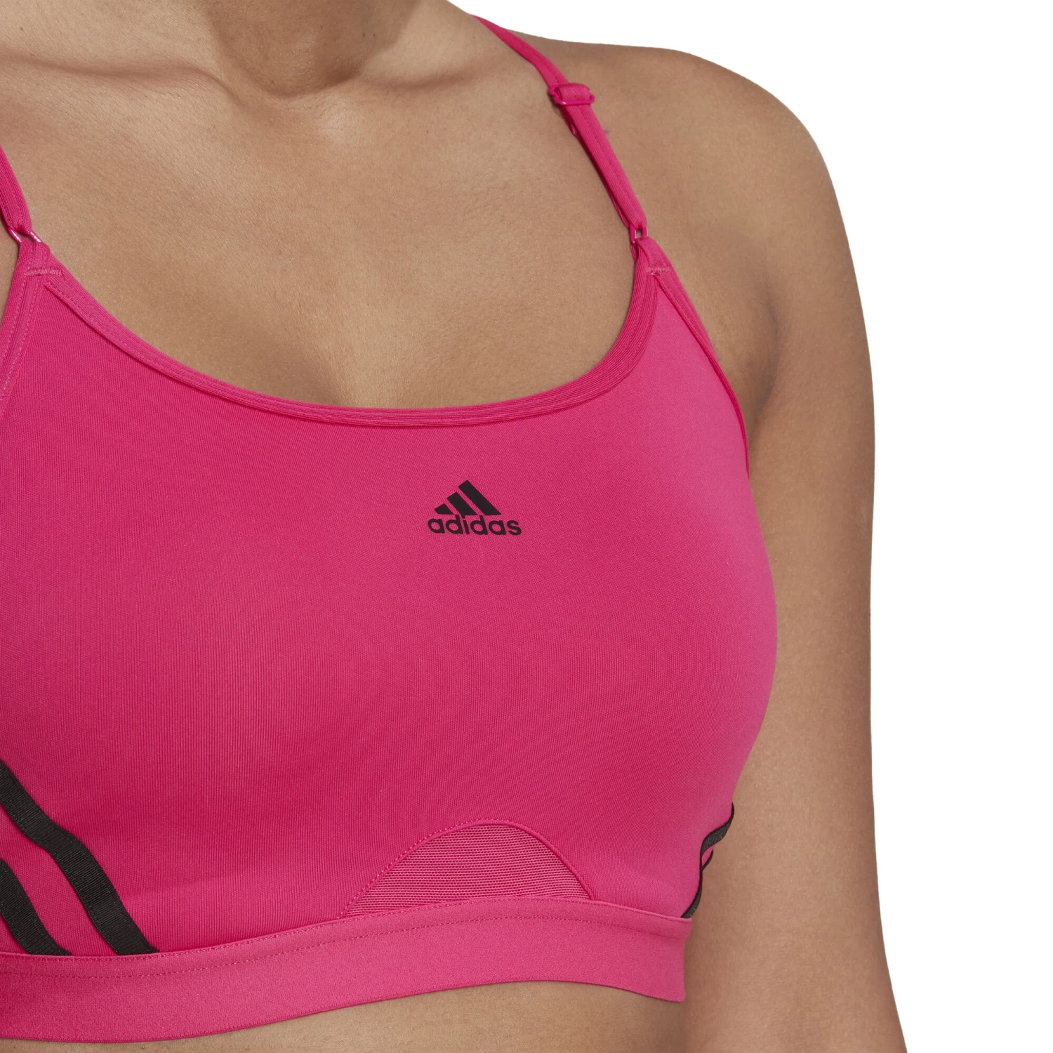 ADIDAS Aeroreact Low-Support 3 Stripes Sports Bras Women - Pink 7 ADIDAS Aeroreact Low-Support 3 Stripes Sports Bras Women - Pink - Image 7