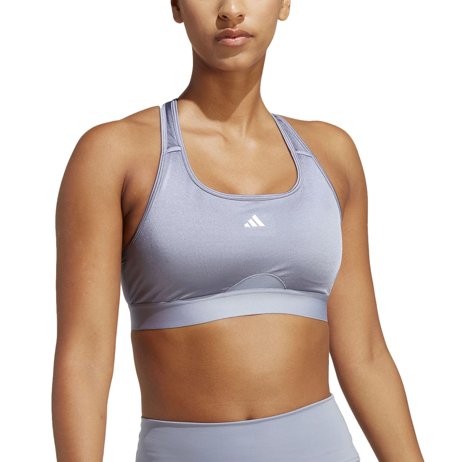 ADIDAS PowerReact Training Medium-Support Bra Sports Bras Women - Silver 3 ADIDAS PowerReact Training Medium-Support Bra Sports Bras Women - Silver - Image 3