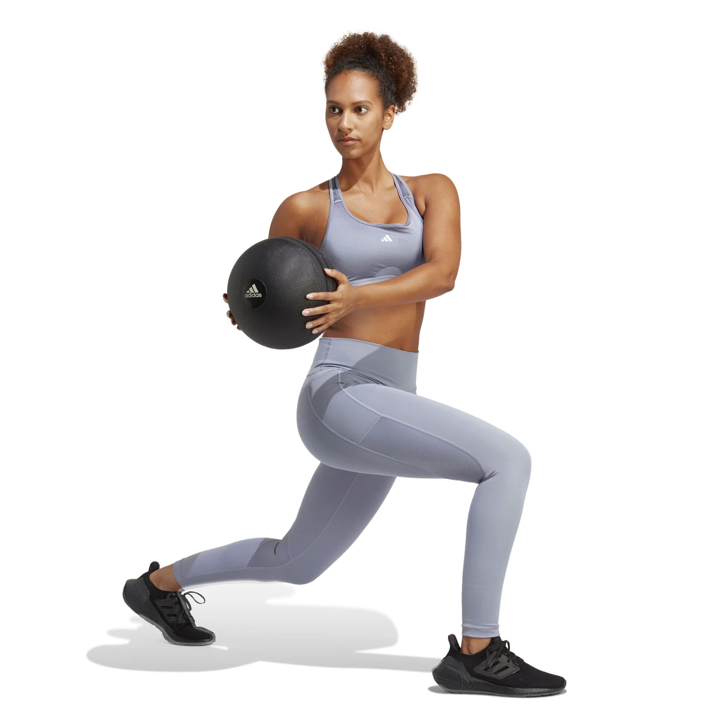 ADIDAS PowerReact Training Medium-Support Bra Sports Bras Women - Silver 5 ADIDAS PowerReact Training Medium-Support Bra Sports Bras Women - Silver - Image 5