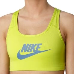 Nike Swoosh Futura Sports Bras Women - Lemon, Blue