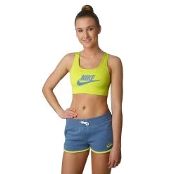Nike Swoosh Futura Sports Bras Women - Lemon, Blue -Sports Supplies Shop 49165000 24