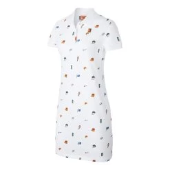 Nike Polo Print Dress Women - White, Multicoloured
