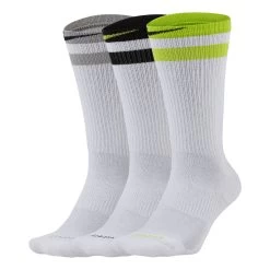 Nike Everyday Plus Cushioned Sports Socks 3 Pack - White, Multicoloured
