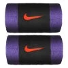 Nike Swoosh Doublewide Wristband 2 Pack - Black, Violet