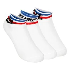 Nike Ankle Essential Tennis Socks 3 Pack - White, Multicoloured