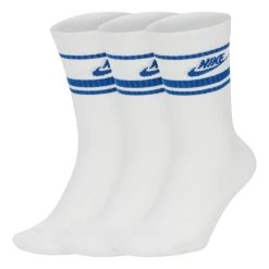 Nike Sportswear Essential Crew Sports Socks 3 Pack - White, Blue